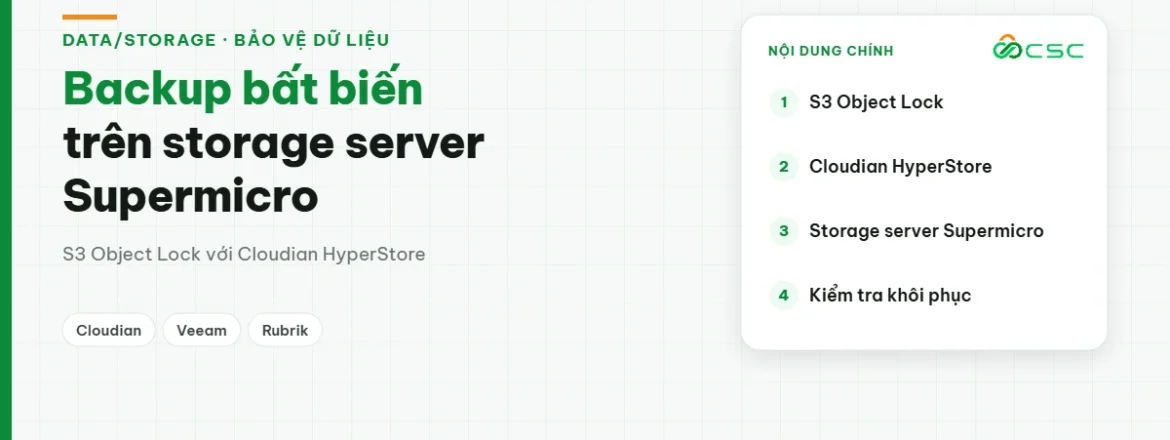 Backup bất biến trên storage server Supermicro với Cloudian