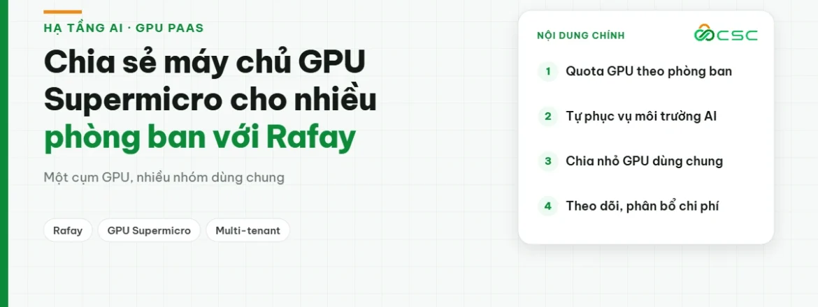 Chia sẻ máy chủ GPU Supermicro cho nhiều phòng ban với Rafay GPU PaaS - CSC Distribution